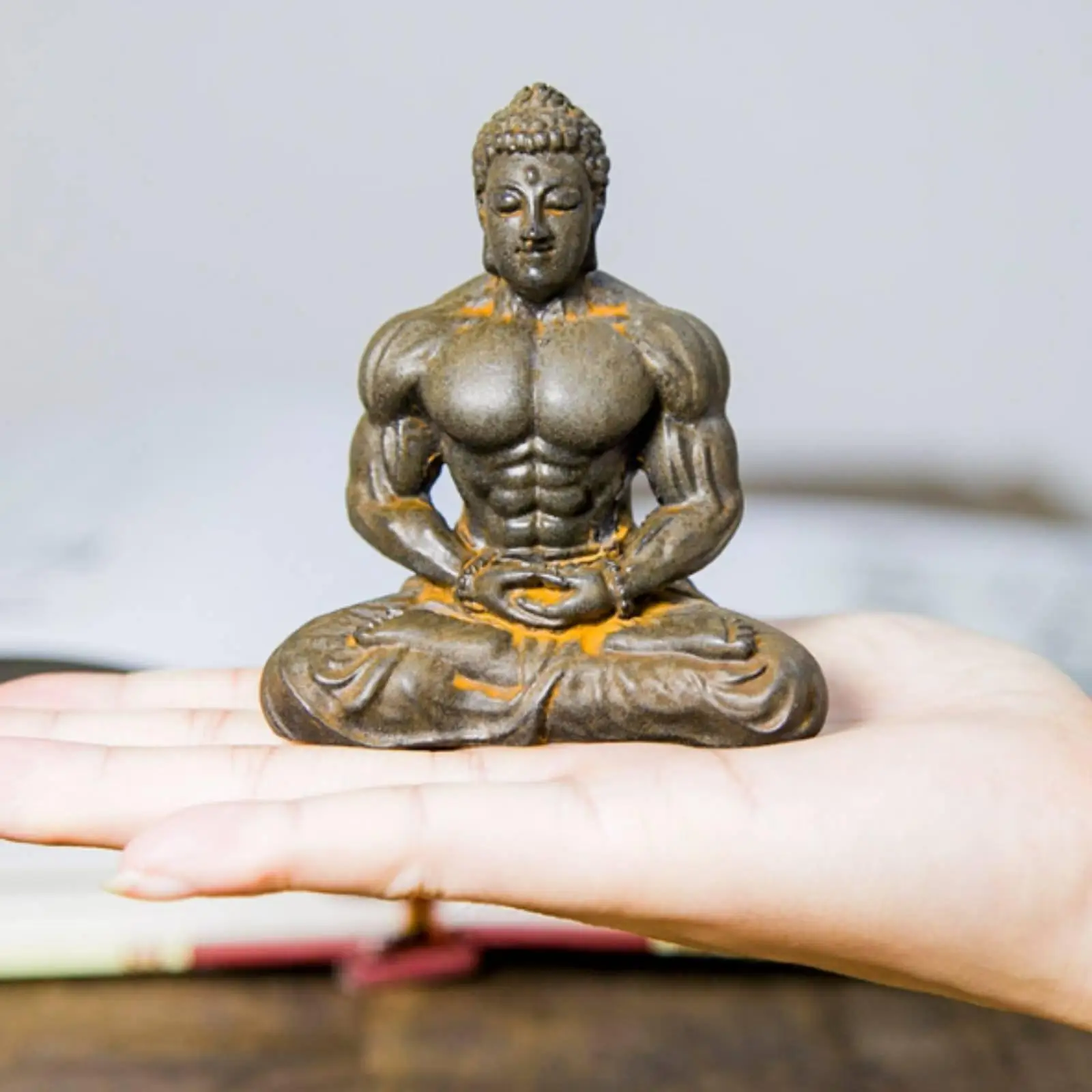 Tranquil Zen Statue Resin Decorative Sculpture Meditative Buddha Figure Ornament for Office or Gift