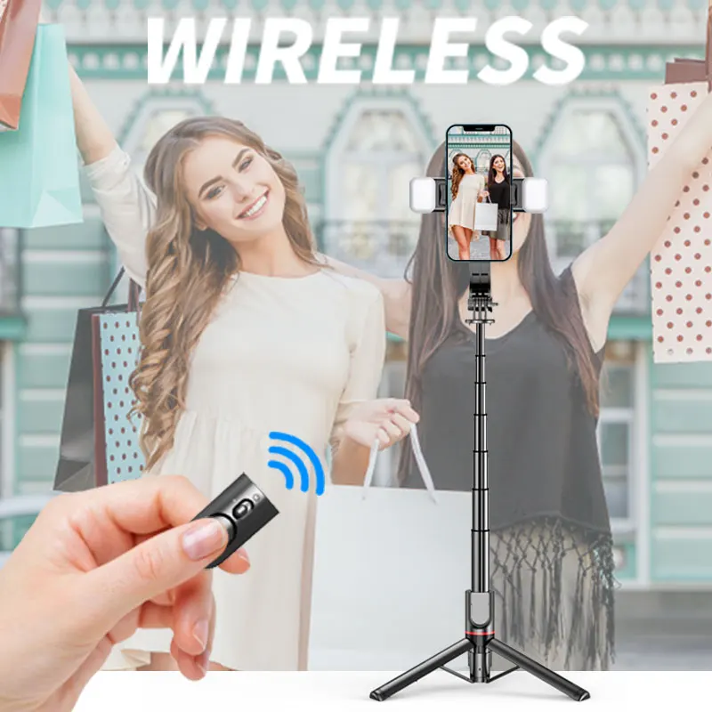 Foldable Wireless Bluetooth Selfie Stick Tripod with Remote Shutter, Mini Trepied, Gathering, Isolation Trip