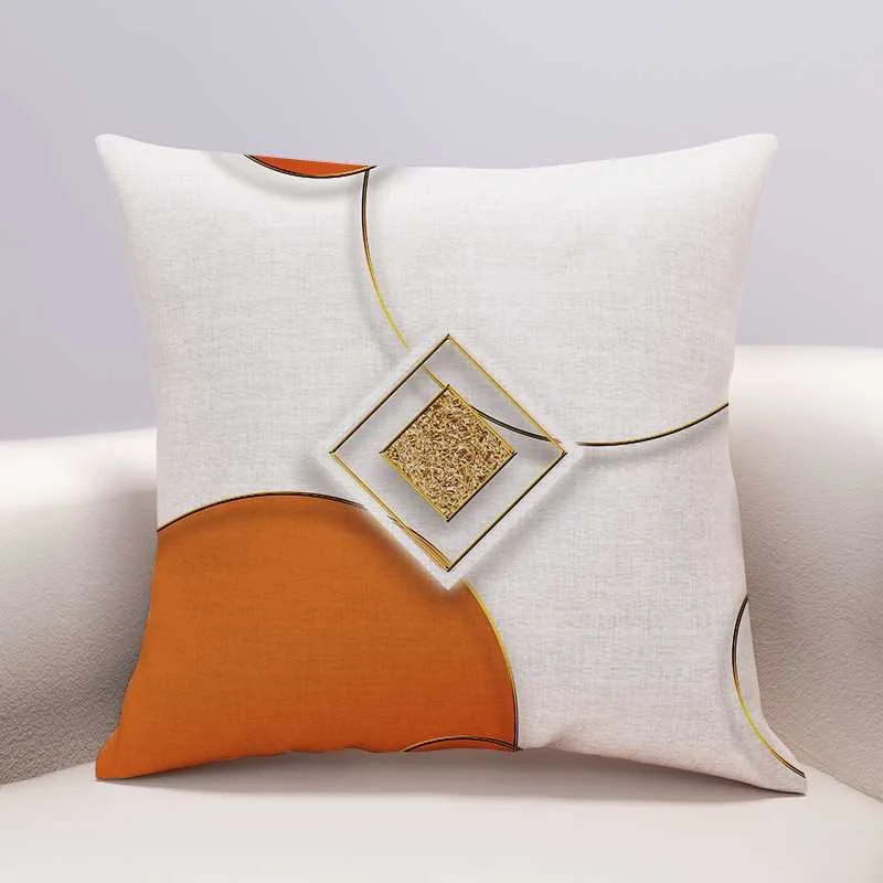 Light luxury sofa pillowcase geometric abstract cushion cover living room model room large backrest pillowcase home decoration