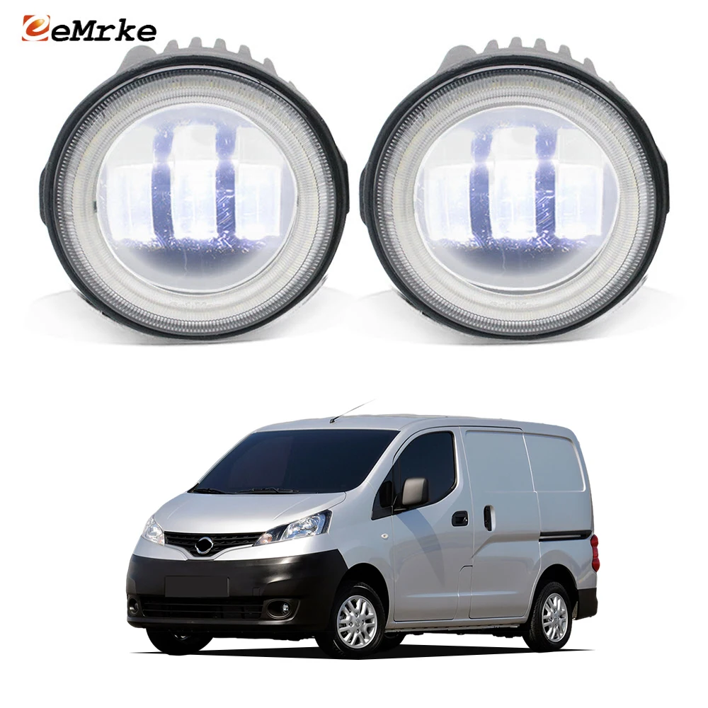 Dual Color LED Car Fog Lights Assembly for Nissan NV200 Mitsubishi Delica D:3 2009-2018 Angel Eyes DRL Daytime Running Light