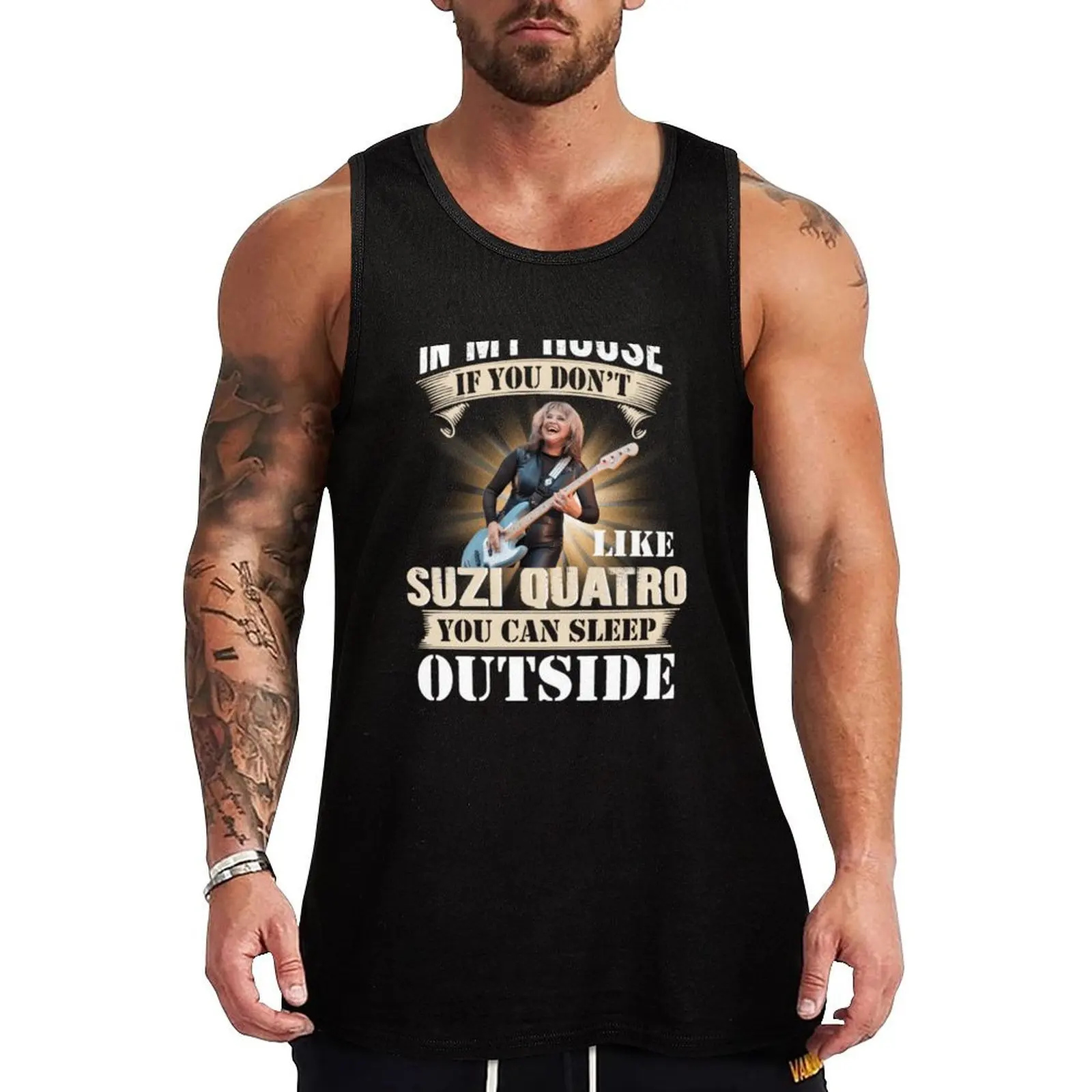 IN MY HOUSE IF YOU DON T LIKE YOU CAN SLEEP OUTSIDE Tank Top Man clothes for gym clothing men