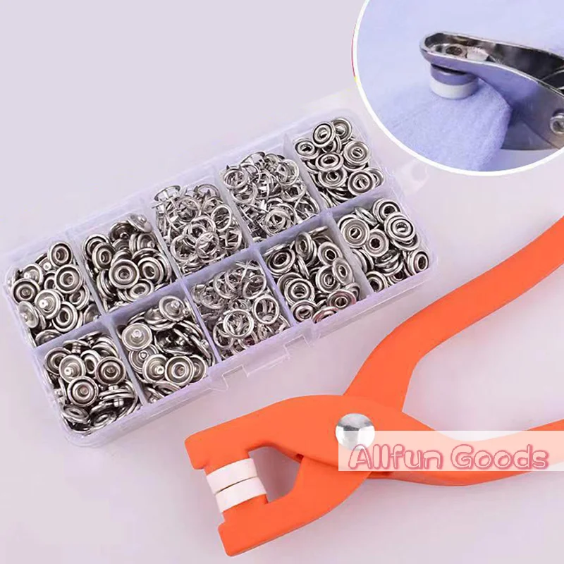 50/100PCS Plier Tool Metal Sewing Buttons Five-claw Buckle Metal Snap Buttons Clothes Stitch Free Fastener Safety Sewing Tools