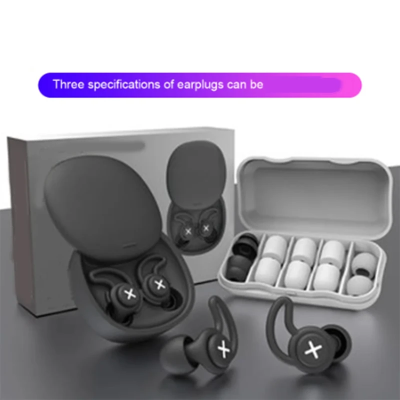1Set Anti Noise Silicone Earplugs Sleep Earplugs Black For Sleeping Diving Surf Soft Comfort Ear Protector