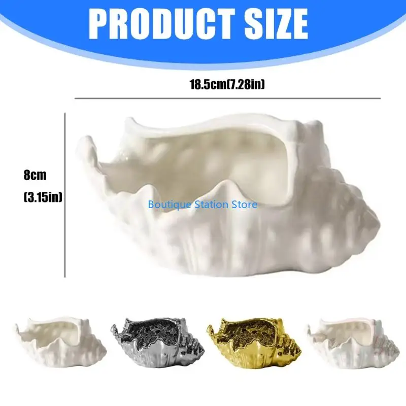 Y55F Creative Conch Conch Compred Ceramic Jewelry Tray Multifunctional Home Resilder Base Sturdy Sturdy For Rings Occons #6