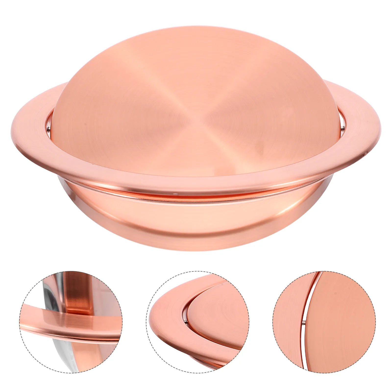 

Stainless Steel Recessed Trash Lid Round Built-in Swing Cover for Kitchen Bathroom Countertop Garbage Can Embedded Waste Basket