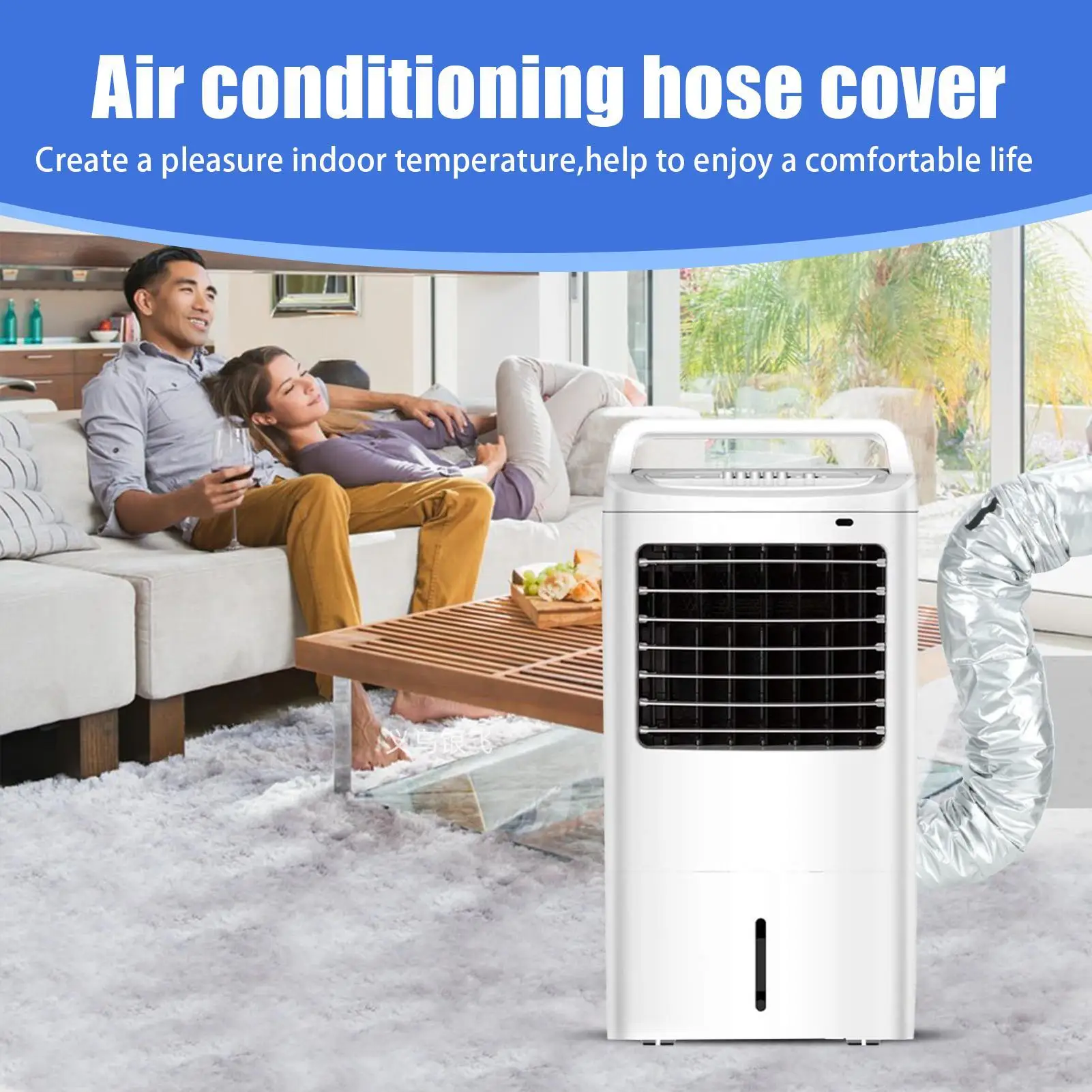 Waterproof Material Air Conditioner Hose Cover Heat Insulation Energy Saving Dustproof Adjustable Thermal Fire Resistant Sleeve