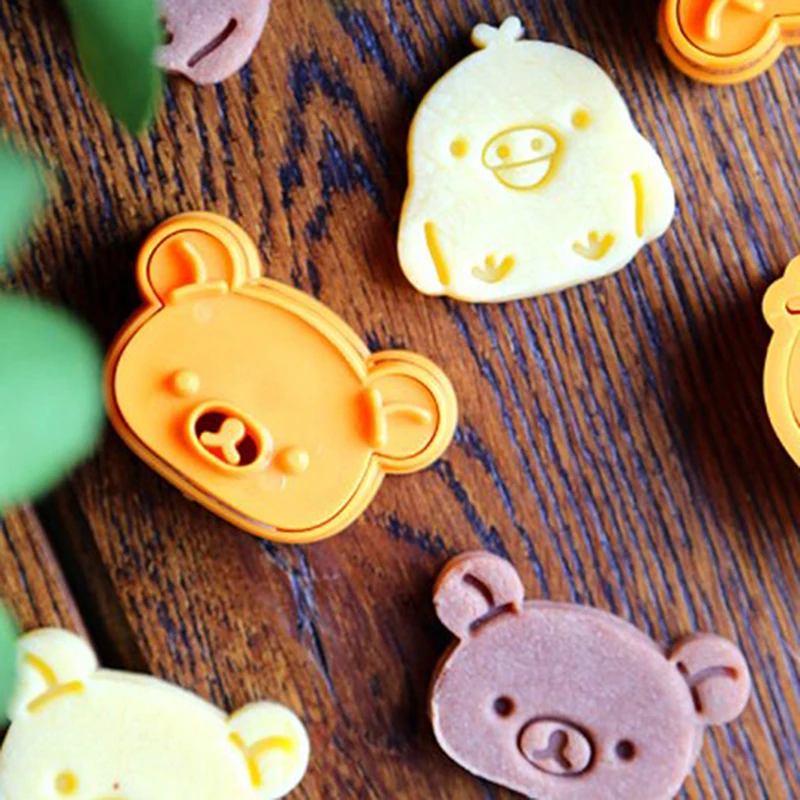 3Pcs/Set Cute Bear Sandwich Mold Bread Cake Biscuit Embossing Device Crust Cookie Cutter Baking Pastry Tools