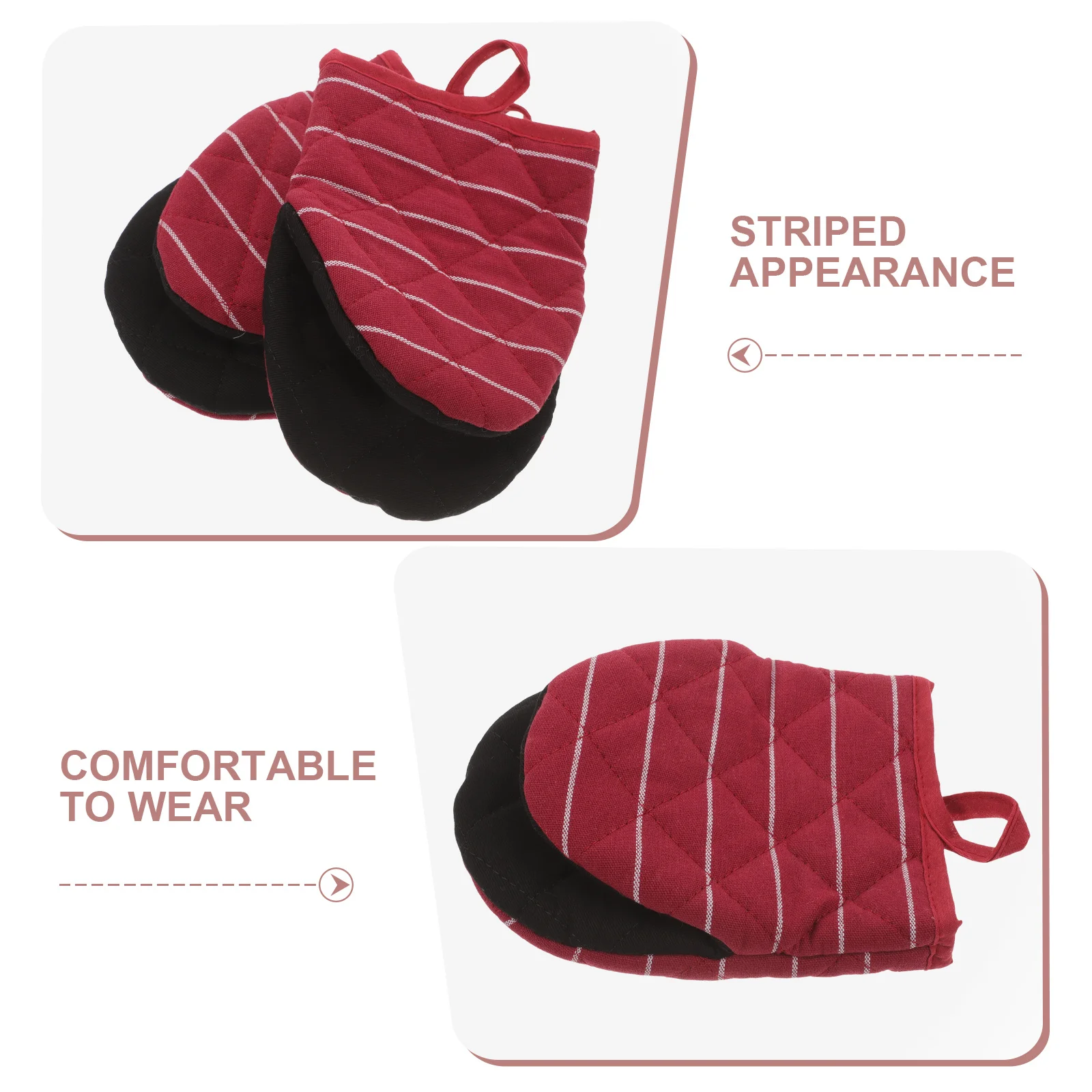 1 paire de mitaines de four résistantes à la chaleur, gants en coton épais pour la cuisine, la cuisson, les grillades, gants de Protection des mains