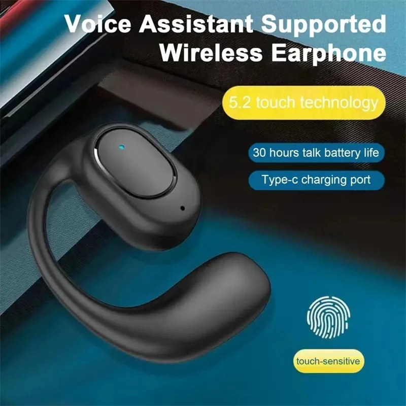 Wireless Bluetooth Earphones Headphone HiFi Ear-Hook Music Sports Noise Cancel Headset For Smart Phones