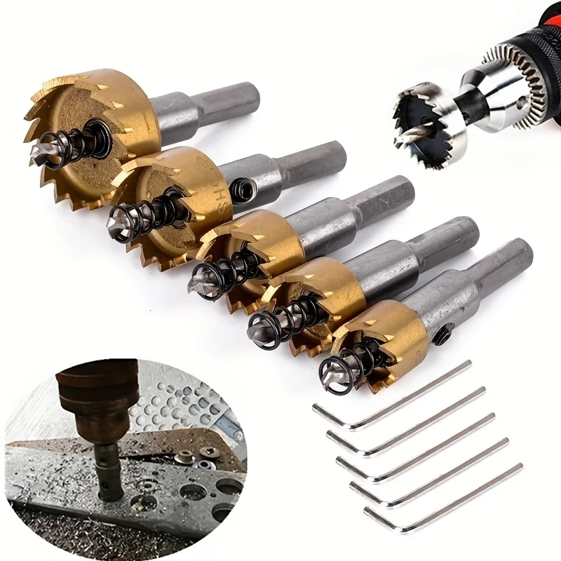

‌5-Piece HSS Hole Saw Kit - Cuts Metal, Wood, Stainless Steel, Aluminum - Premium Multi-Material Cutting Tool Set‌