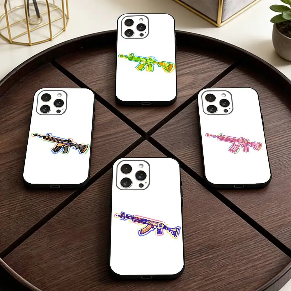 

M-M-416 K-King Of Guns Phone Case For iPhone 17,16,15,14,13,12,11 Plus,Pro Max,XS,Soft Silicone Black Cover