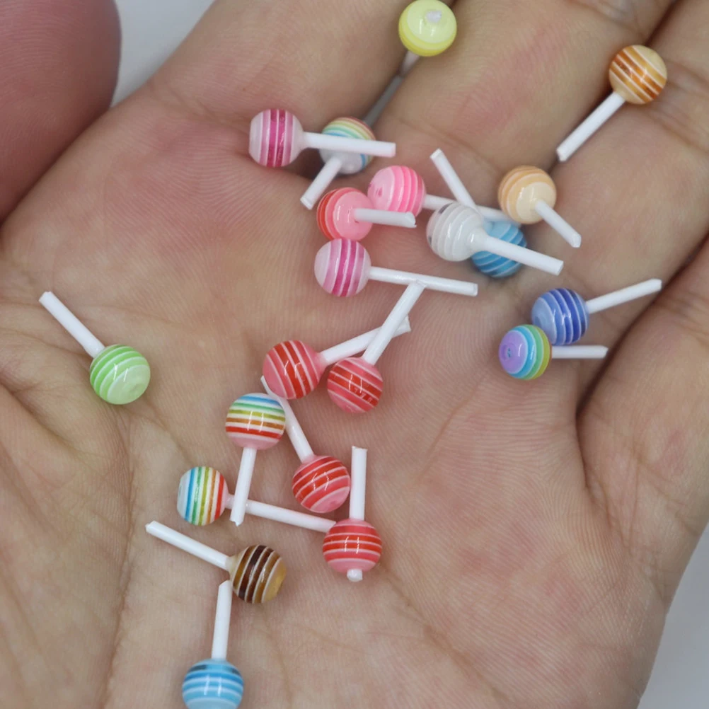 25 個シミュレーションロリポップ装飾ミニチュアプラスチックおもちゃカラフルなモデル小道具ドールハウスキッチンアクセサリー現実的な形状