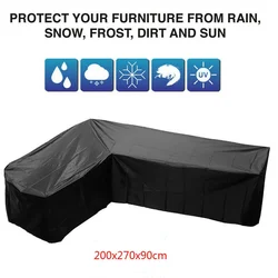 Outdoor Shape Furniture Cover Waterproof Corner Garden Rattan Sofa Protect Rain L Shape 200 x 270 x 90cm