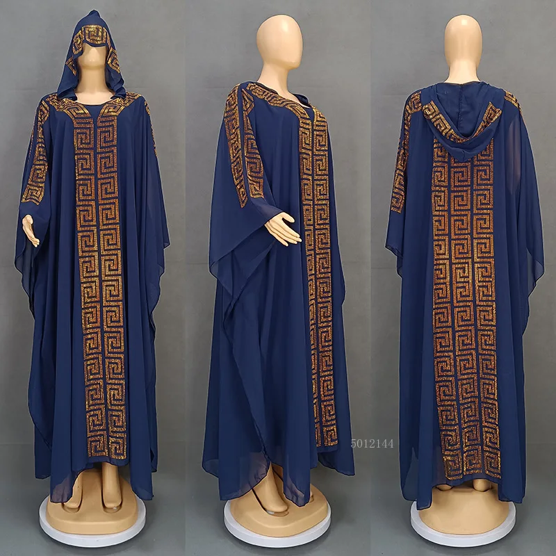 

2026 Elegant Women's clothing Middle East Arab fashion banquet dress V-neck chiffon Turkish long dress