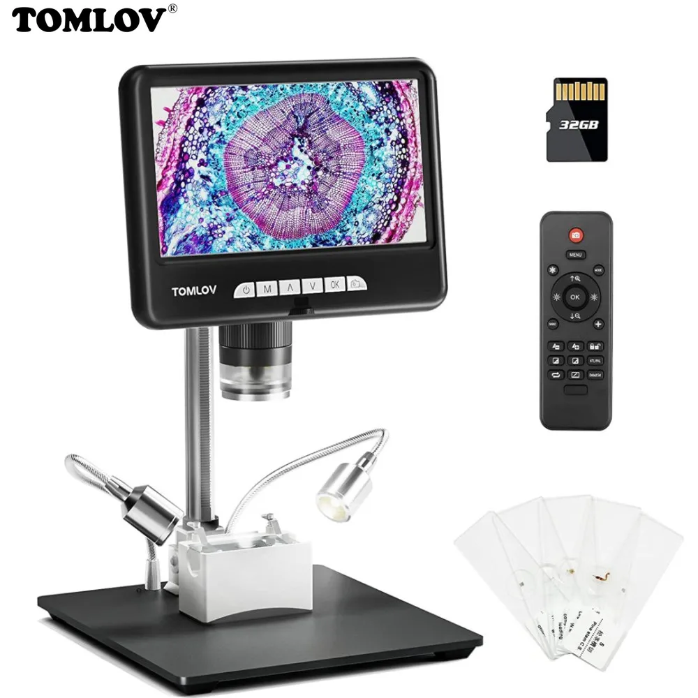 TOMLOV Microscope for Soldering DM401 Pro 2K Digital Microscopio 1200X 7