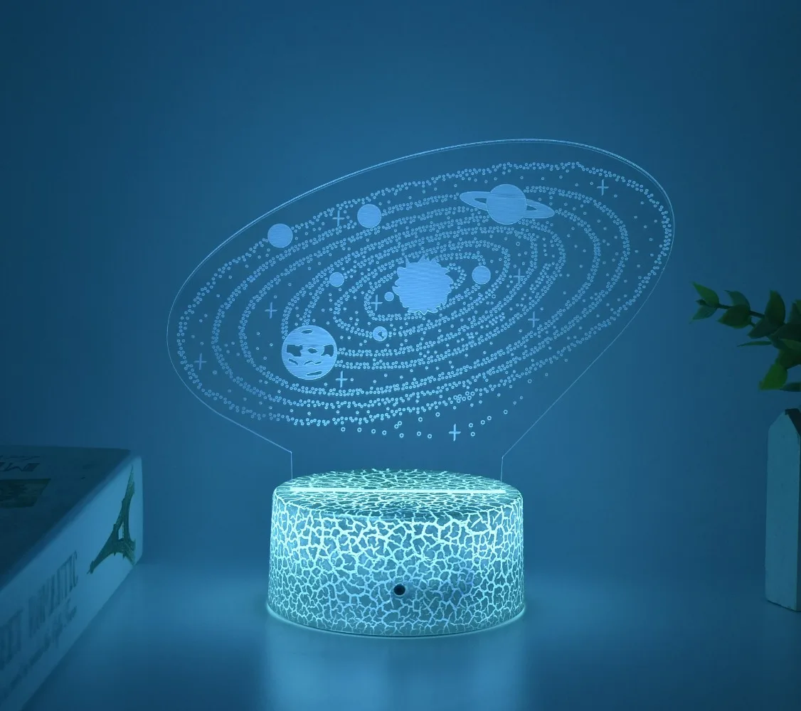 Nighdn Galaxy 3D Night Light for Kids Room Decor 7 Colors Changing Bedside Lamp Birthday Christmas Gifts for Boys Girls Toddler