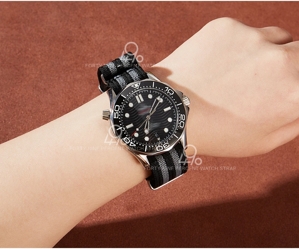 Hochwertiges Uhrenarmband aus Stoff, 18/19/20 mm, gewebtes Nylon-Uhrenband, 21/22/24 mm, einteiliges, gewebtes Uhrenarmband für Omega und Seiko. – Detail 9