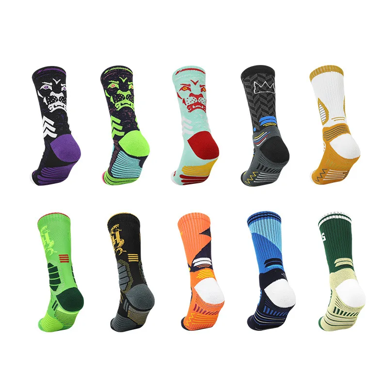 Sports Socks Men With Print Basketball Compression Stockings Cycling Inscriptions For Mens Funny Football Winter Thermal Woman