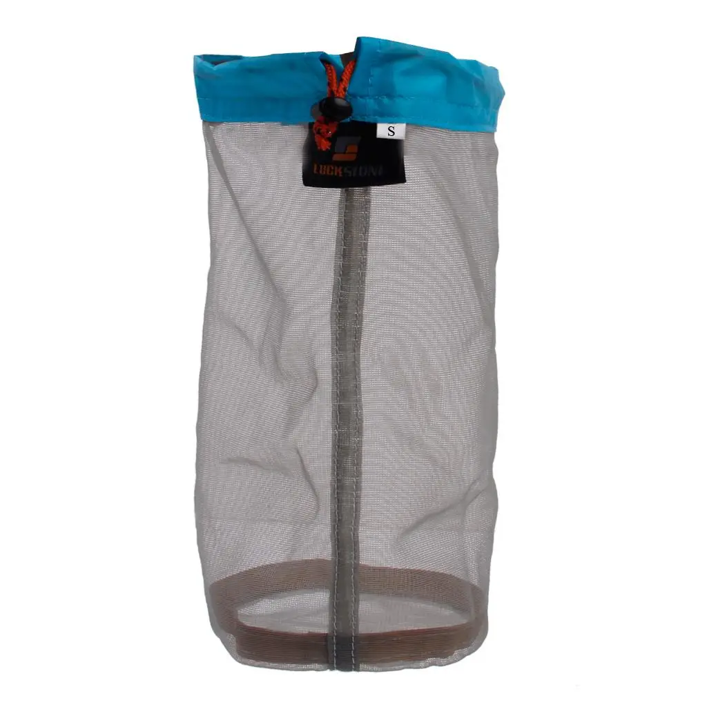 Outdoor Camping Mesh Bag Durable Net Drawstring Sack for Survival Hiking Storage and Travel Needs