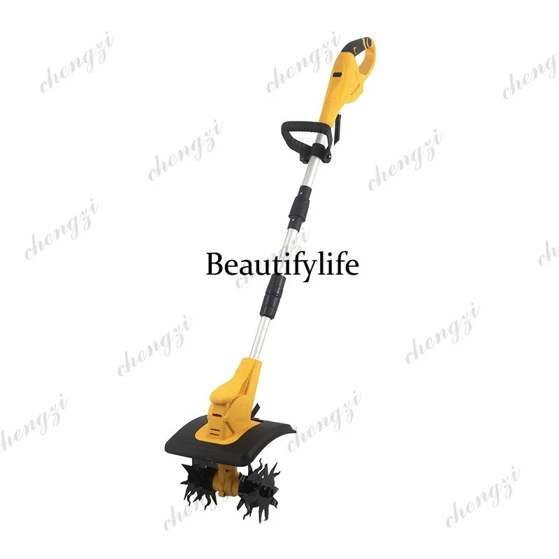 ASMT New lithium battery micro tiller soil loosening tiller rechargeable foldable rotary tiller garden tool