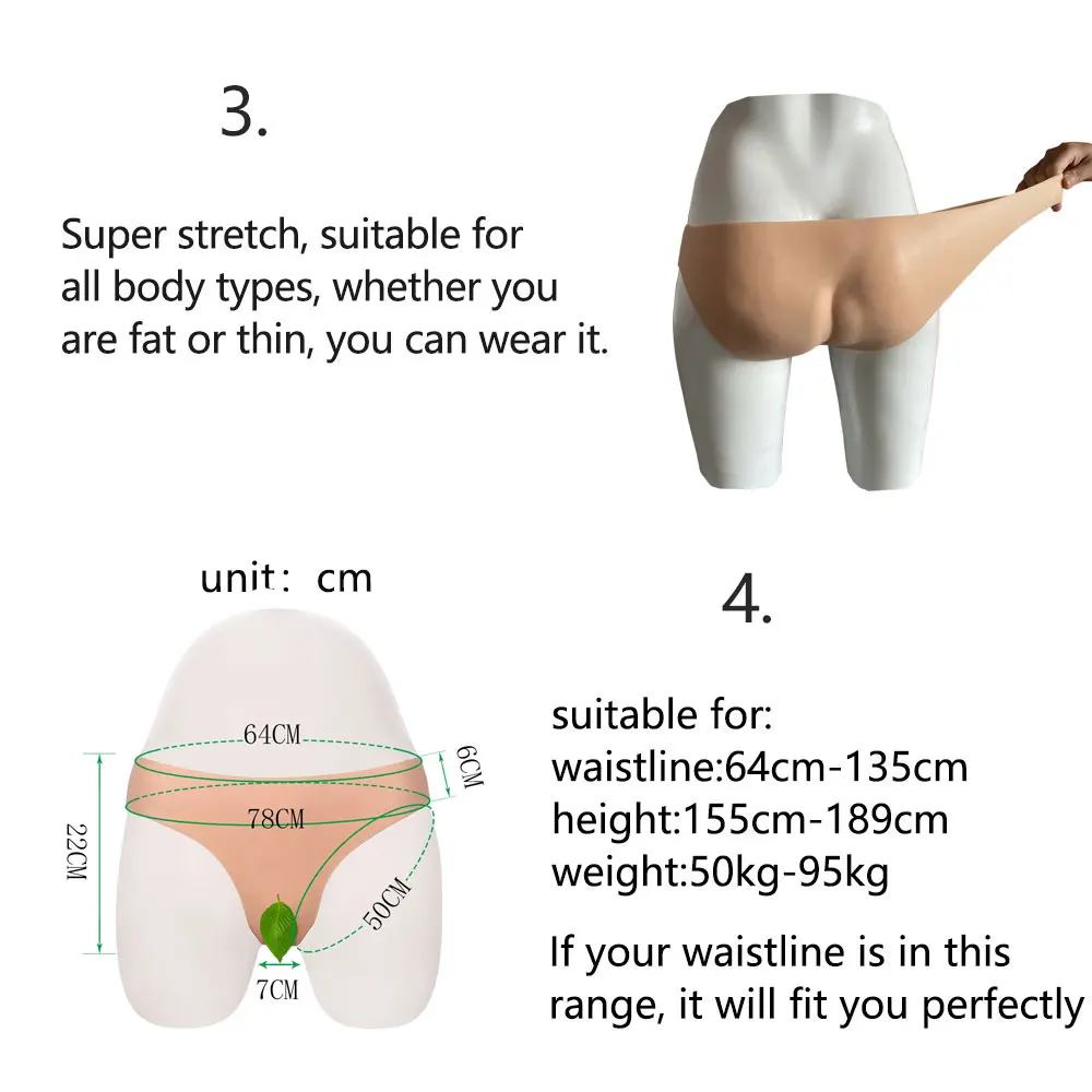 Realistic Silicone Vagina Shapewear Lifelike Labia Costumes Pussy for Men Cosplay Transgender Crossdress Sissy Feminization Body