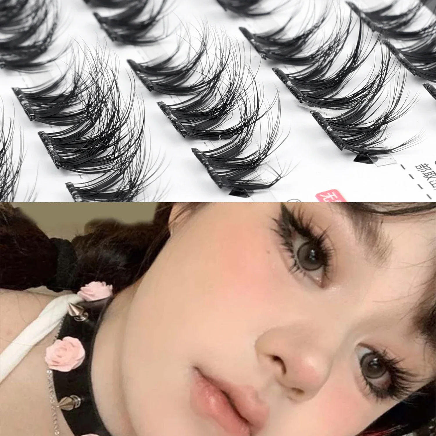 Glue-free Self-adhesive 5D Plush Big Curl Fluffy False Eyelashes Natural Volume Eyelashes Tweezers Individual Eyelash Extension