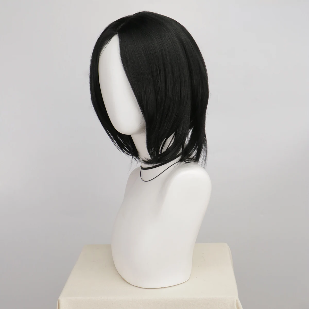 Perruques synthétiques noires droites pour hommes, perruque toupet de fête amusante et réaliste pour Costume d'halloween Severus Snape