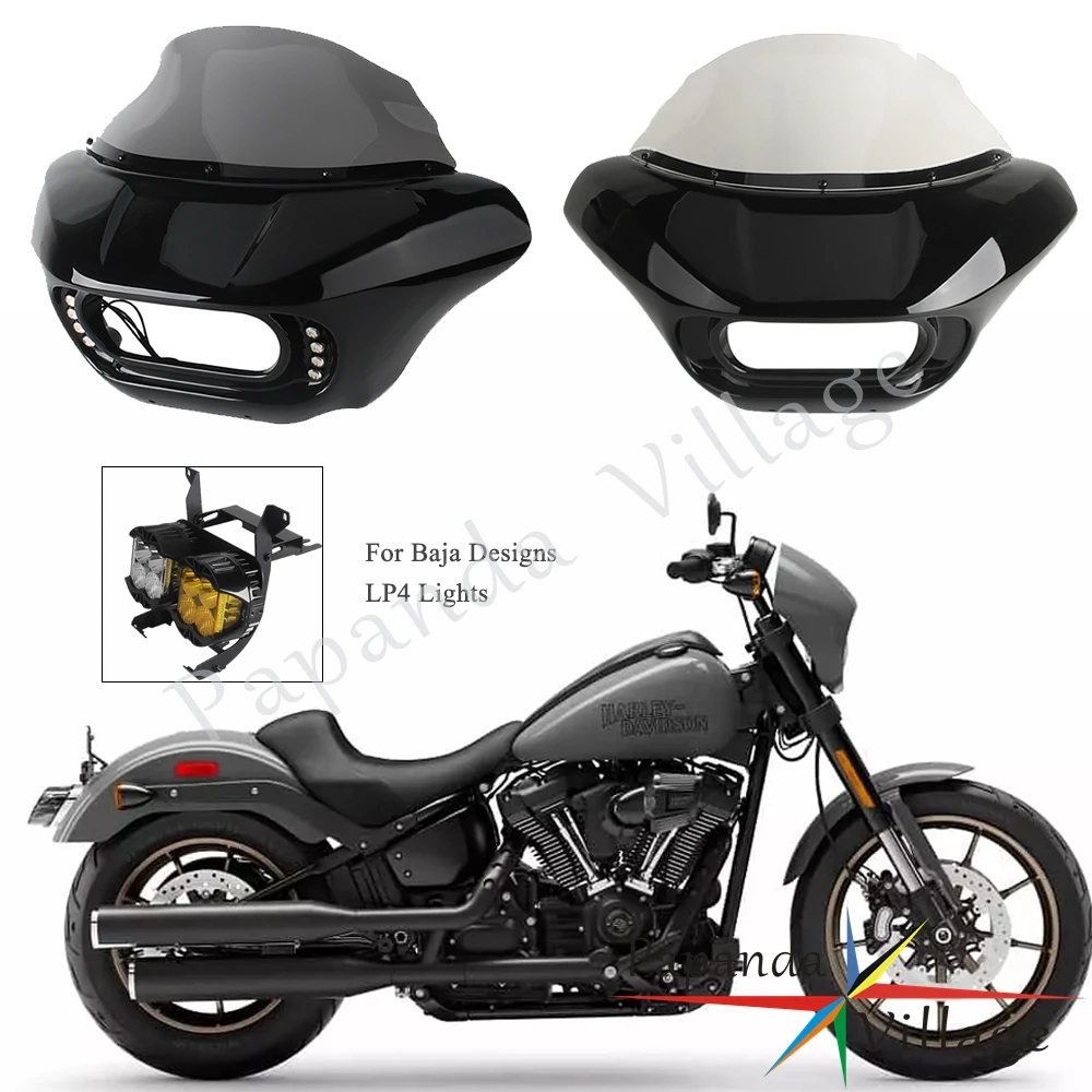 Club Style Front Shark Headlight Fairing Windshield Headlight Bracket Head Light For Harley Softail  Low Rider S FXLRS 2020-2025