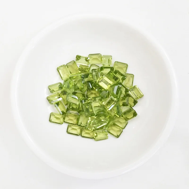 Factory Wholesale 100% Real Natural Emerald Shape Olivine Peridot Gemstone Loose Gems Diy Material for Jewelry