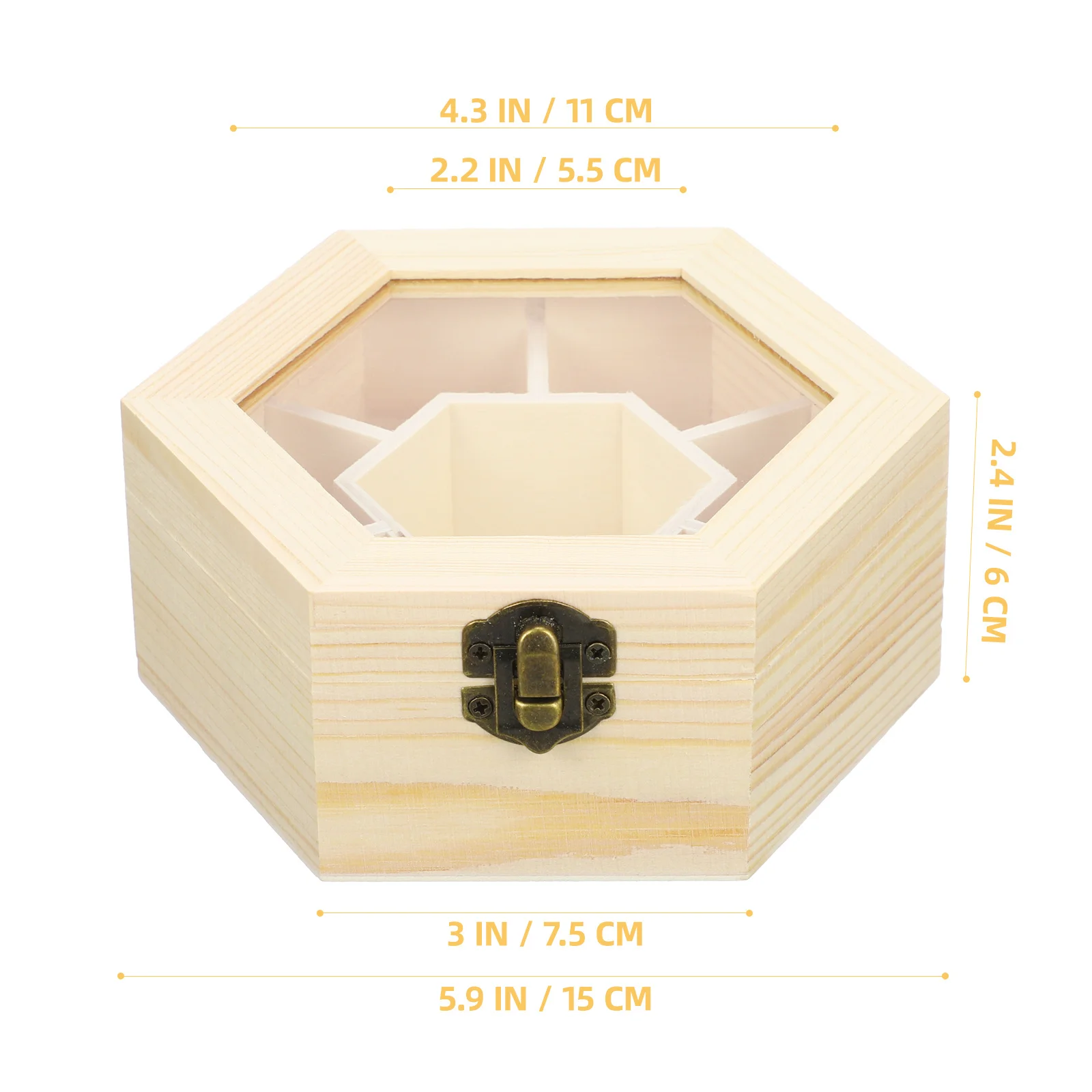 Hexagon Jewelry Box Mold Wooden Diy Storage Box For Earrings Rings Beads Small Organizer Handmade Jewelry Packaging Display Tool