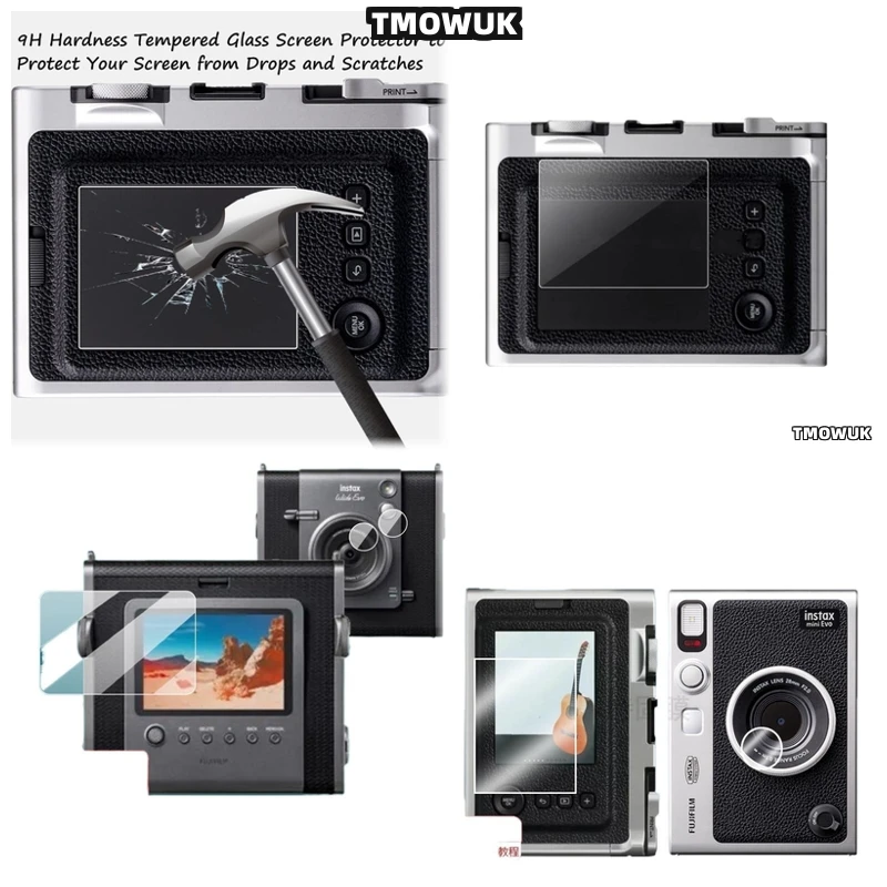 

For Fujifilm Instax WIDE EVO Mini Evo: Durable Anti-Scratch Tempered Glass Screen Film, 9H Hardness, HD Clear, LCD Protective