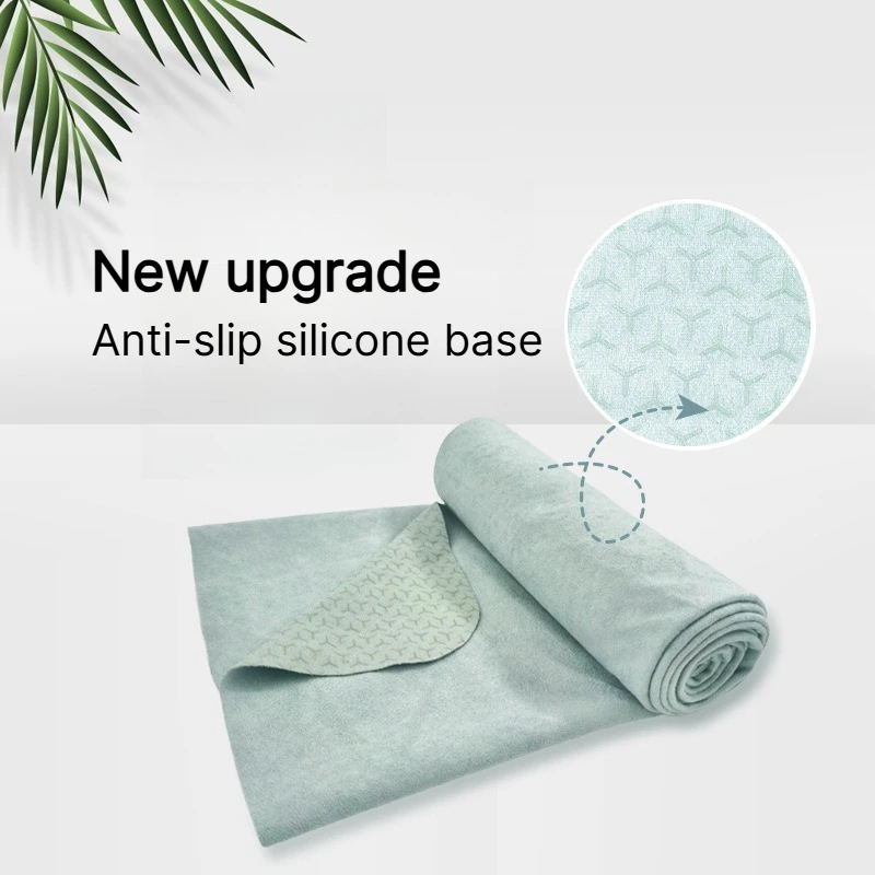Custom Print Yoga Towel Non Slip Silicone Bottom Sweat Absorbent Antibacterial Yoga Mat Cover