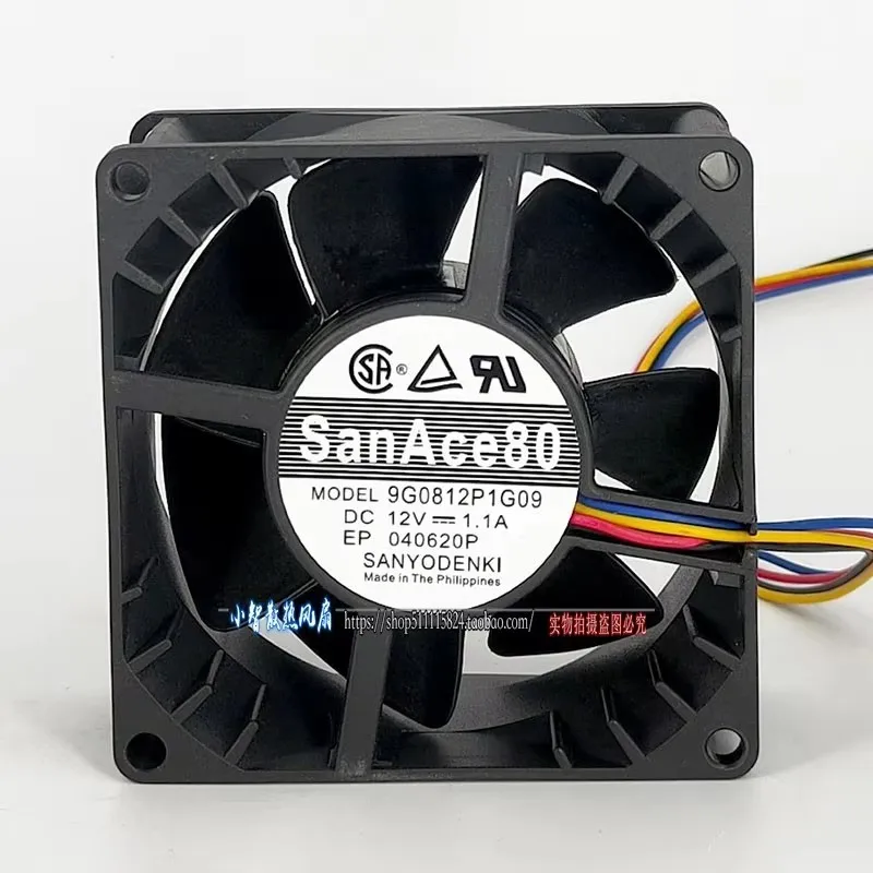 Original 9G0812P1G09 80*80*38MM 8CM 12V 1.1A High Air Volume Temperature Control Server Cooling Fan