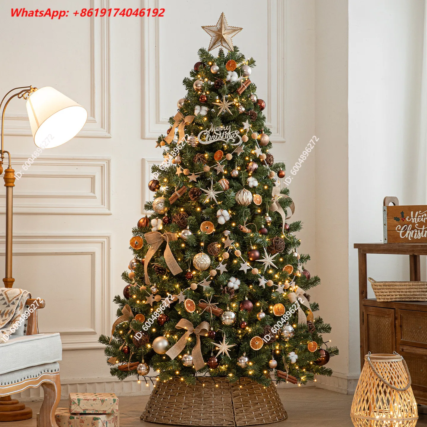 New Christmas tree home large living room ins wind encryption luminous handmade DIY material package Christmas decorations