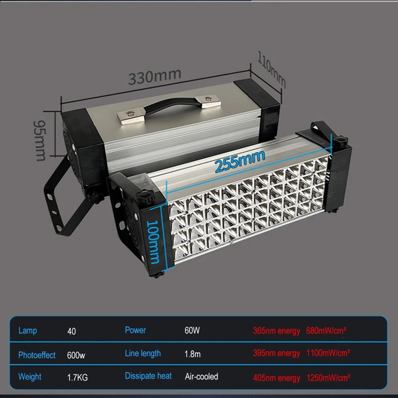 Lampa utwardzająca UV 600W - wydajna do bezcieniowego kleju UV zielony tusz olejowy suszenie wykrywanie fluorescencji i naprawa szkła