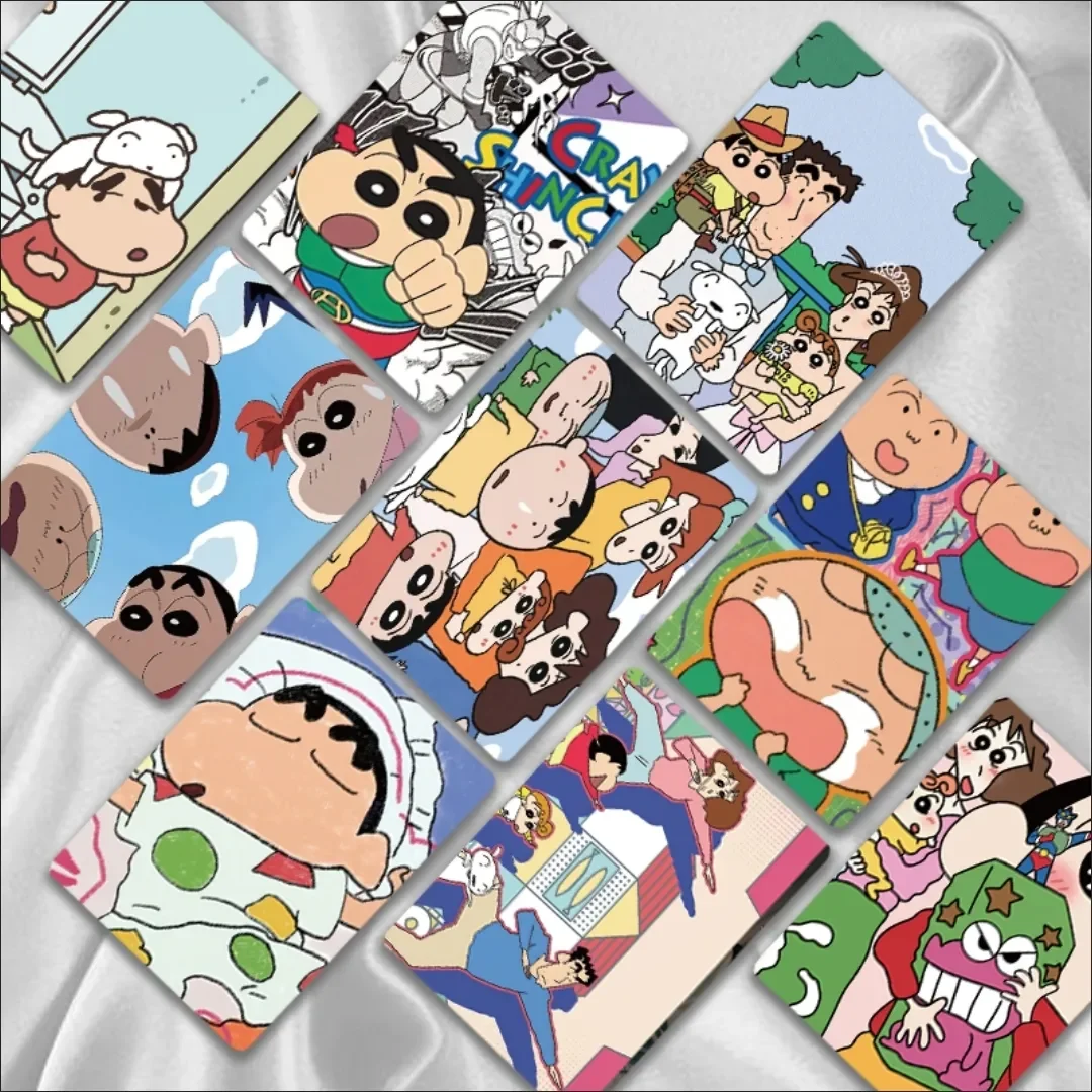 55Pcs Crayon Shin-Chan Laser Card Peripheral 3-Inch Boxed Card Book Cute Cartoon Himawari Nohara Shiro Card Kawaii Gift