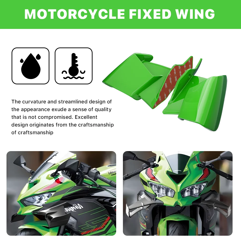 لكاواساكي ZX-25R/SE ZX4R ZX-4R ZX4RR ZX4RR ZX4RR ZX4-RR 2020-2024 دراجة نارية ثابتة الجناح ، الجانب المفسد ، الجناح الأمامي ، الجناح الصغير