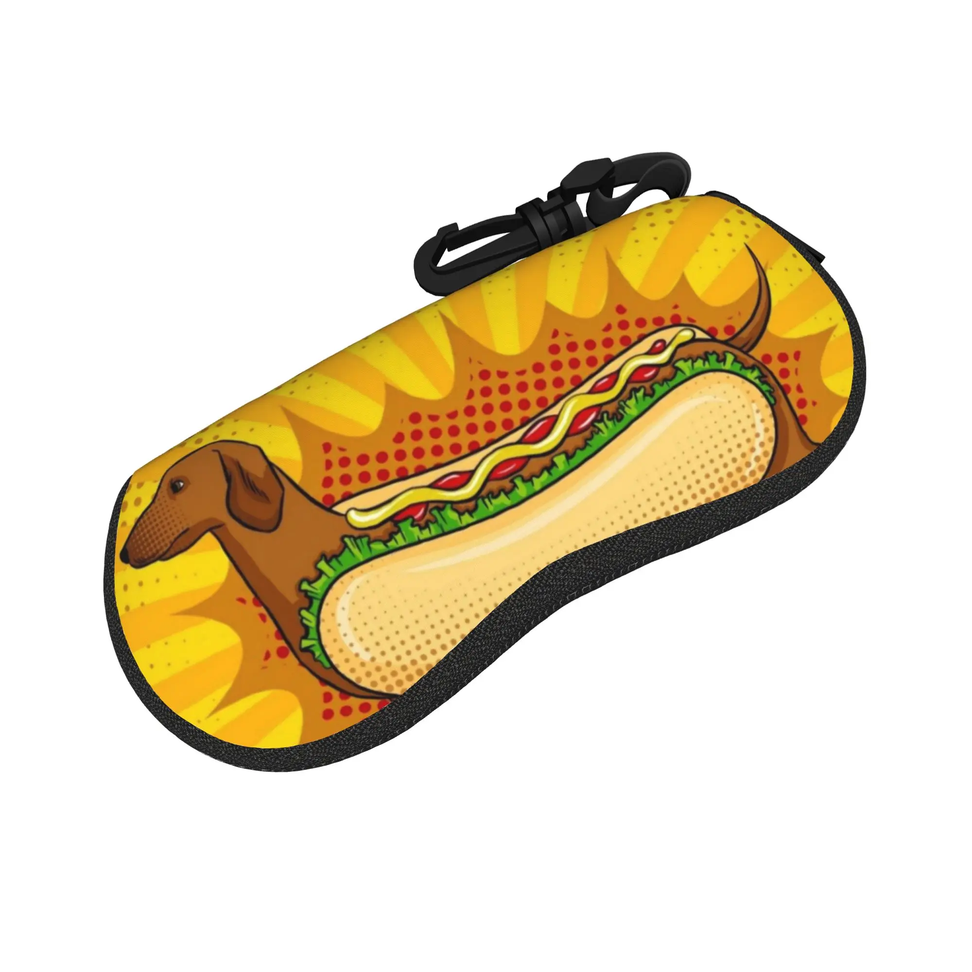 Sausage Dachshund Glasses Case Men Women Anti-Fall Zipper  Sunglasses Storage Box Glasses Box