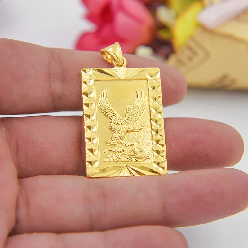 Guanyin Xiaofang Brand Men's Solid Plated 100% Real Gold 24k 999 Pendant Smooth sailing Necklace Will for a Long Time Jewelry