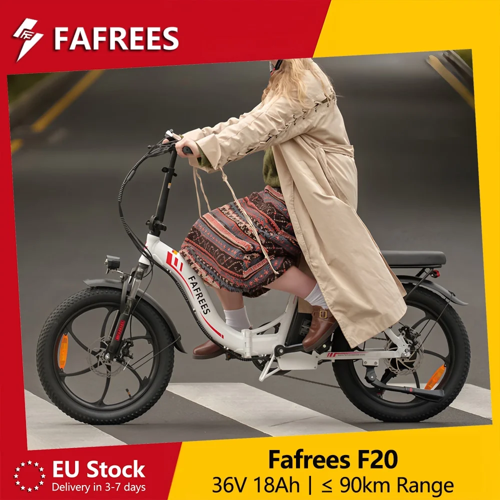 Fafrees F20 E-bike Mountainbike Mit 36V 18Ah Abnehmbarem Akku, 20 Zoll Klapprad Elektrofahrrad für Erwachsene, 7-Gang, 25 km/h und Reichweite bis 90km