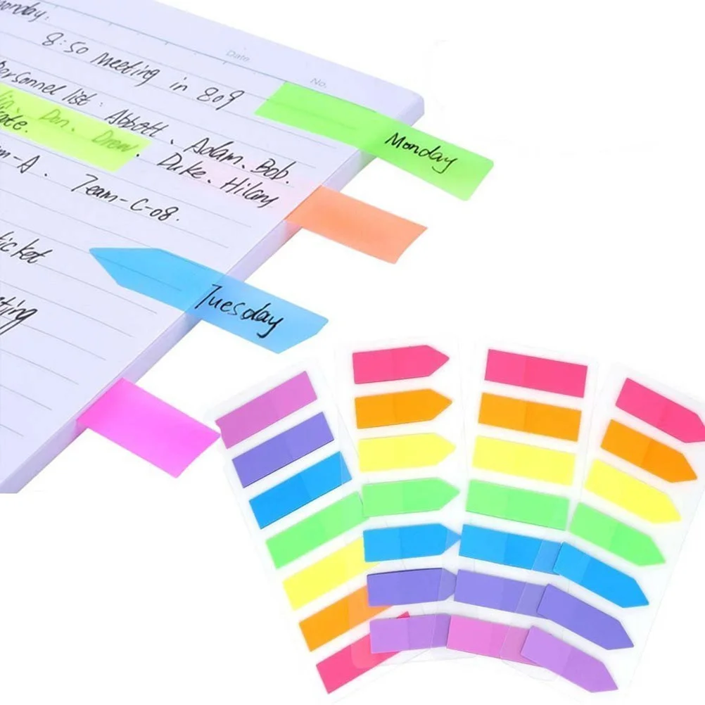 10 шт., самоклеящиеся этикетки в форме стрелки, прозрачные маркеры страниц для закладок, вкладки для чтения, индексирующие диаграммы