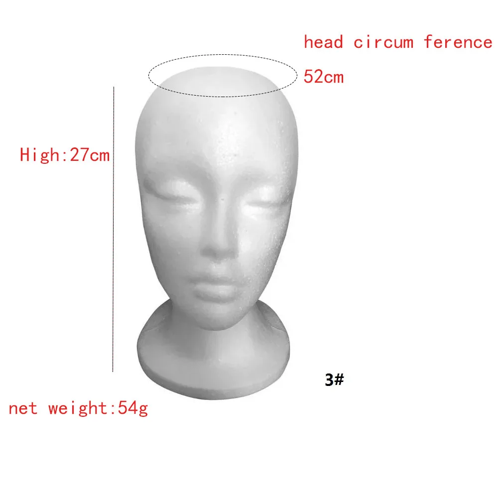 white Foam wig display prop Mannequin Wig Head Display Hat Cap Wig Holder Styrofoam Foam Head wig stand