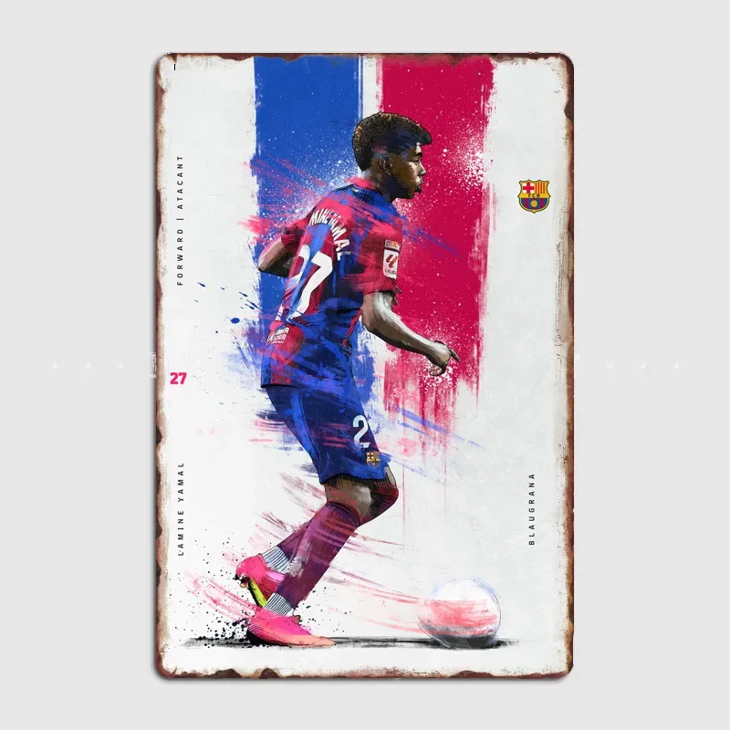 

Lamine Yamal Football Player Metal Poster Sign Wall Club Mural Vintage Wall Art Plaque Tin Sign Room Decoration Home Decor