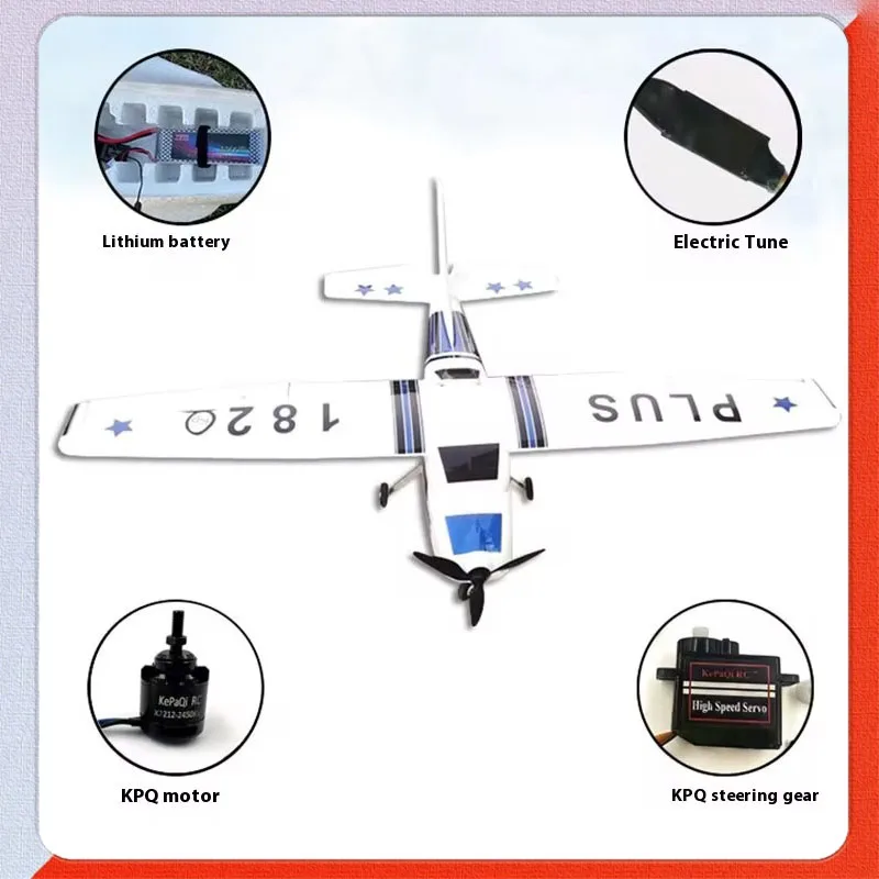Qlq-RC Duplo Motor Cessna 182Plus Plane, 1210mm Wingspan Hélice, Modelo Elétrico de Asa Fixa, Fpv Imbatível Aeronave