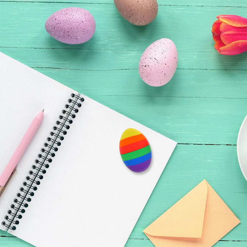 

6pcs Easter Egg Erasers Adorable Mini Food Novelty Gift Creative Stationery Supplies Cute Tiny Design for Kids Students