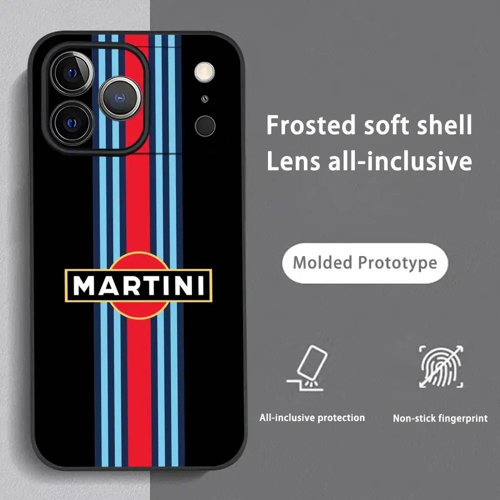 Mode Mooie M-MARTINli-ses Telefoon Case Voor IPhone 17 16 15 14 13 12 11 Pro max Plus Mini Zwart Frosted Soft Shell Funda