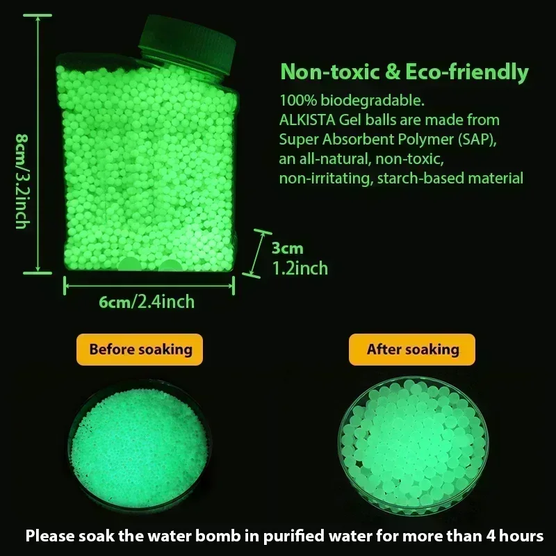 W5000 Uds. Glow In The Dark decoración del hogar agua eads Gel de perlas todo polímero hidrogel en maceta barro de cristal Magic Jelly Splater todos