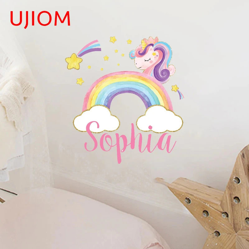 UJIOM 13cm X 11.9cm Cartoon Star Rainbow Wall Sticker Personality Creativite Light Switch Kid Room Decal Living Room Decor Mural