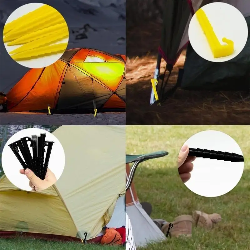 M5TC 20 Pcs Spirals Plastic Tent Stakes Heavy Duty Beach Tent Peg Canopy Stakes Outdoor Ground Stakes Anchors Peg Durable