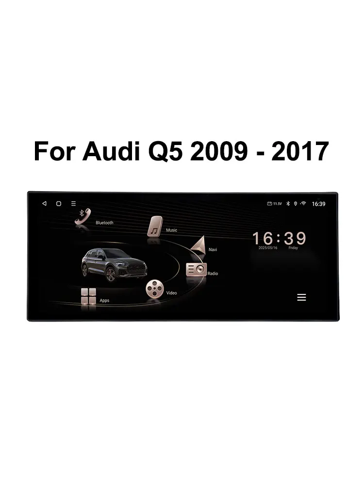 12,3 inch GPS Navigatie Draadloze Carplay Android 16 voor Audi Q5 2009 - 2017 BT Auto Multimedia Video Radiospeler 4G Auto Gereedschap - afbeelding 2